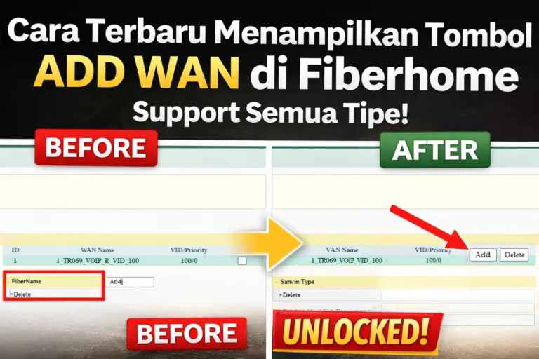 Cara Terbaru Menampilkan Tombol ADD WAN di Fiberhome (Support Semua Tipe)